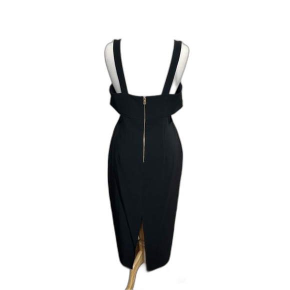 NWT Whimsigoth Gianni Bini Black Crepe Bodycon Dress Peep Shoulders Cutouts - 12 - Picture 3 of 7